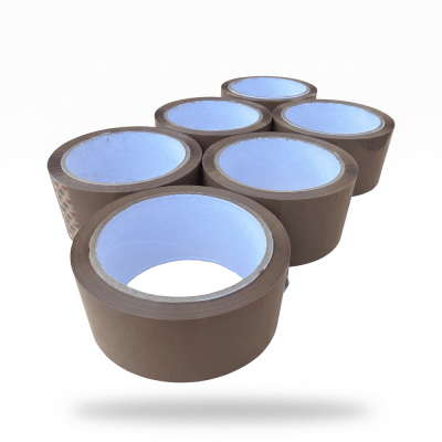 Set 6 role banda adeziva maro ambalare colete 48 mm x 60 m Okerman